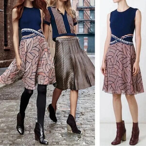 Rosalie Diane Von Furstenberg Chiffon Jersey Dress Midnight Blue Size 8 Classic